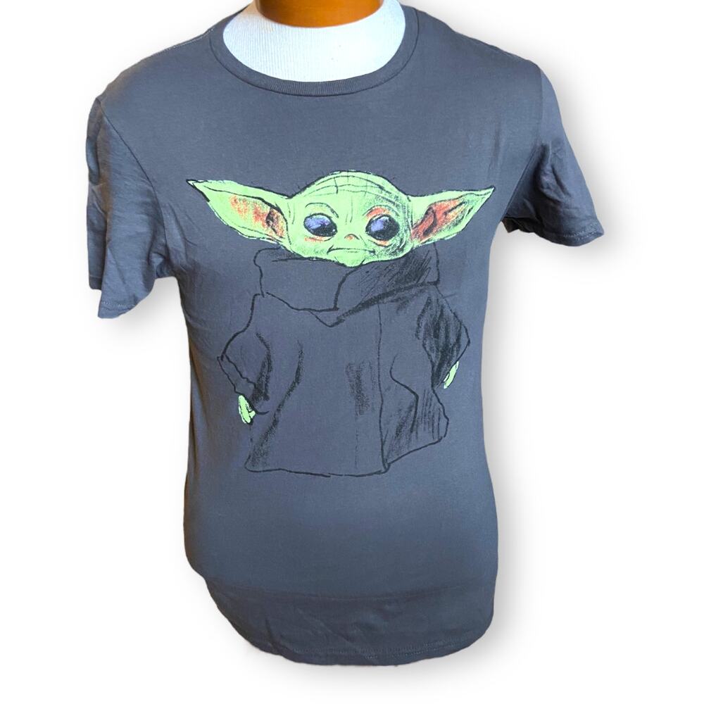 Star Wars Mens Womens Tee Shirt Size Small The Child Baby Yoda Grogu Drawing NEW
